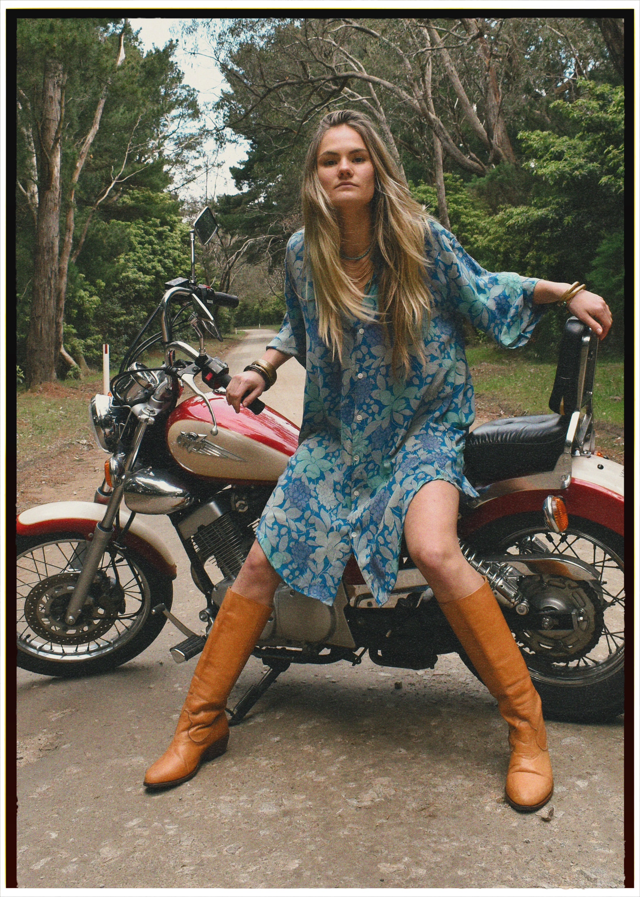 Astralagus Silk Crepe Oversized Shirt ~ Fjord