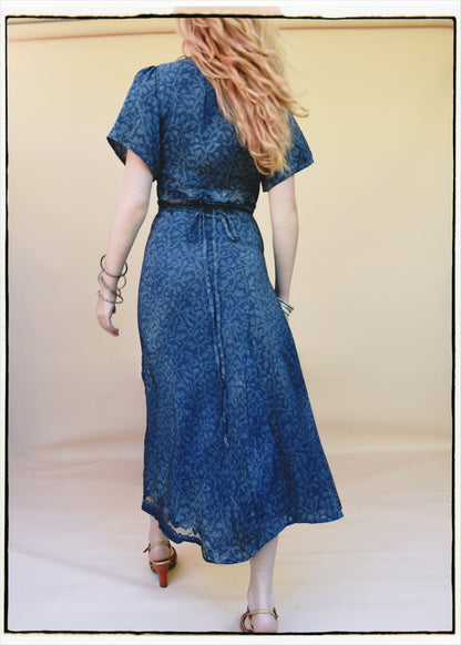 Liatris Silk Crepe Flutter Sleeve Wrap Dress ~ Watermark XS
