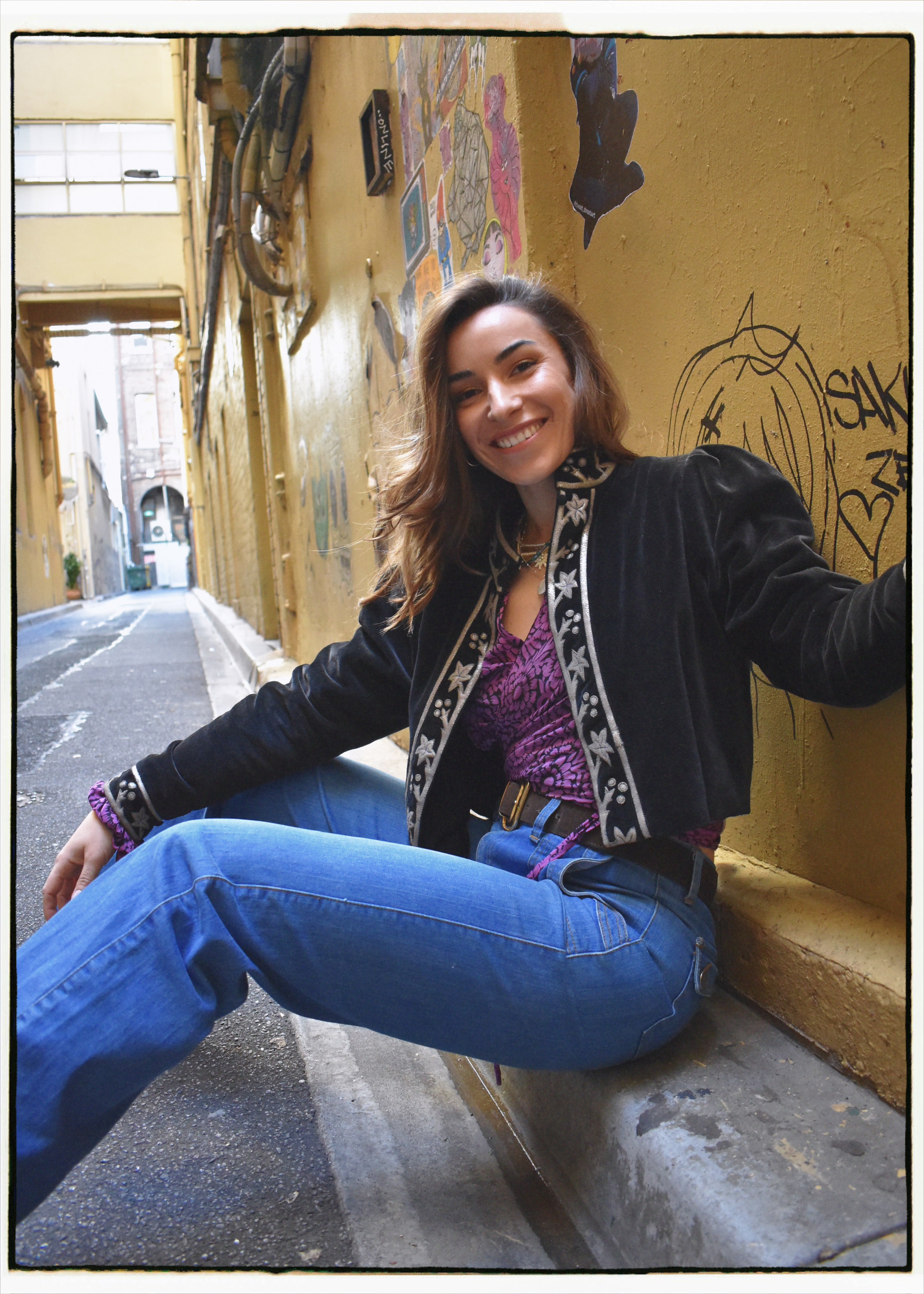 Hypoxis Velvet and Leather Applique Jacket