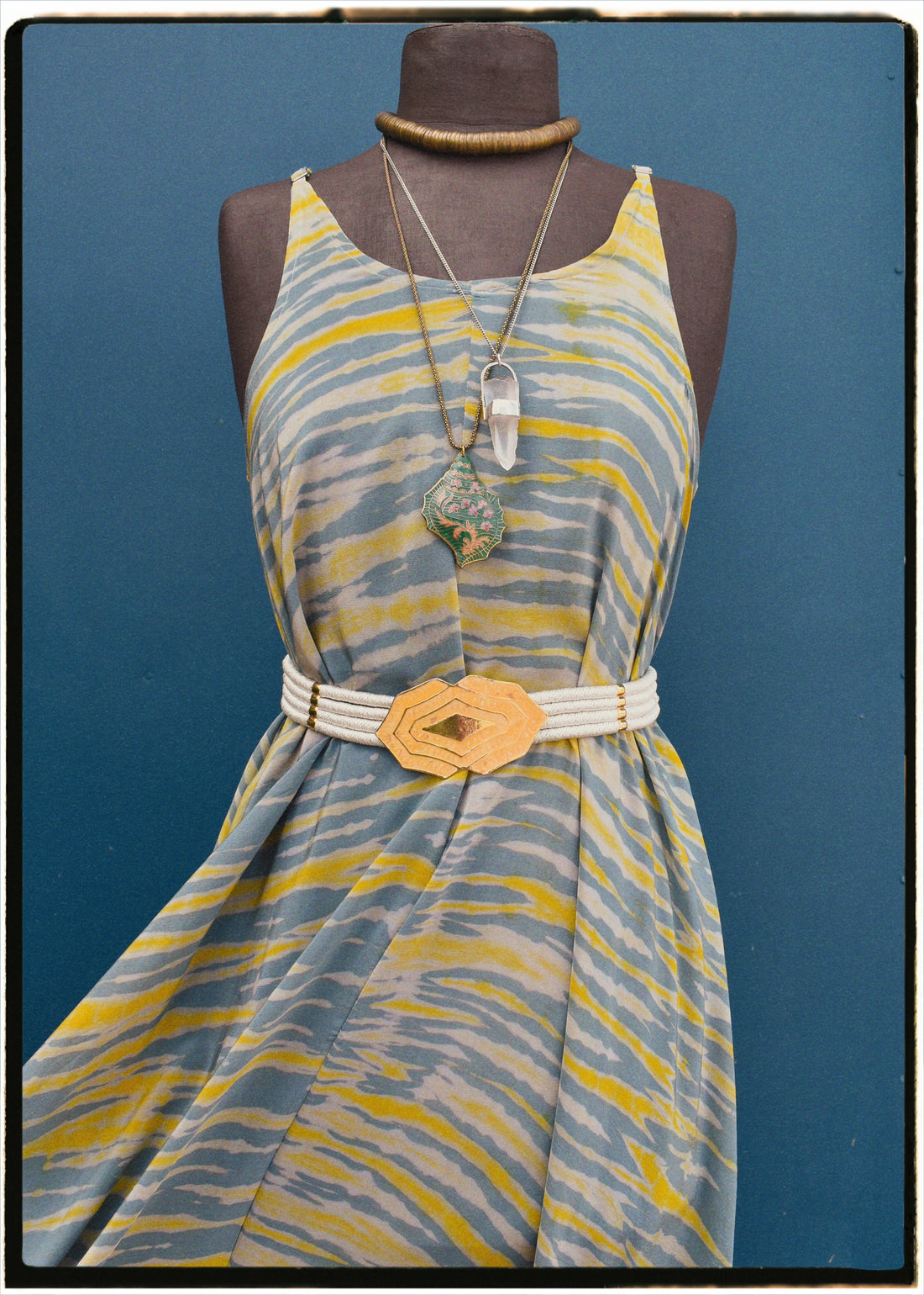 Eustoma Silk Crepe Swing Maxi Dress ~ Aloof L