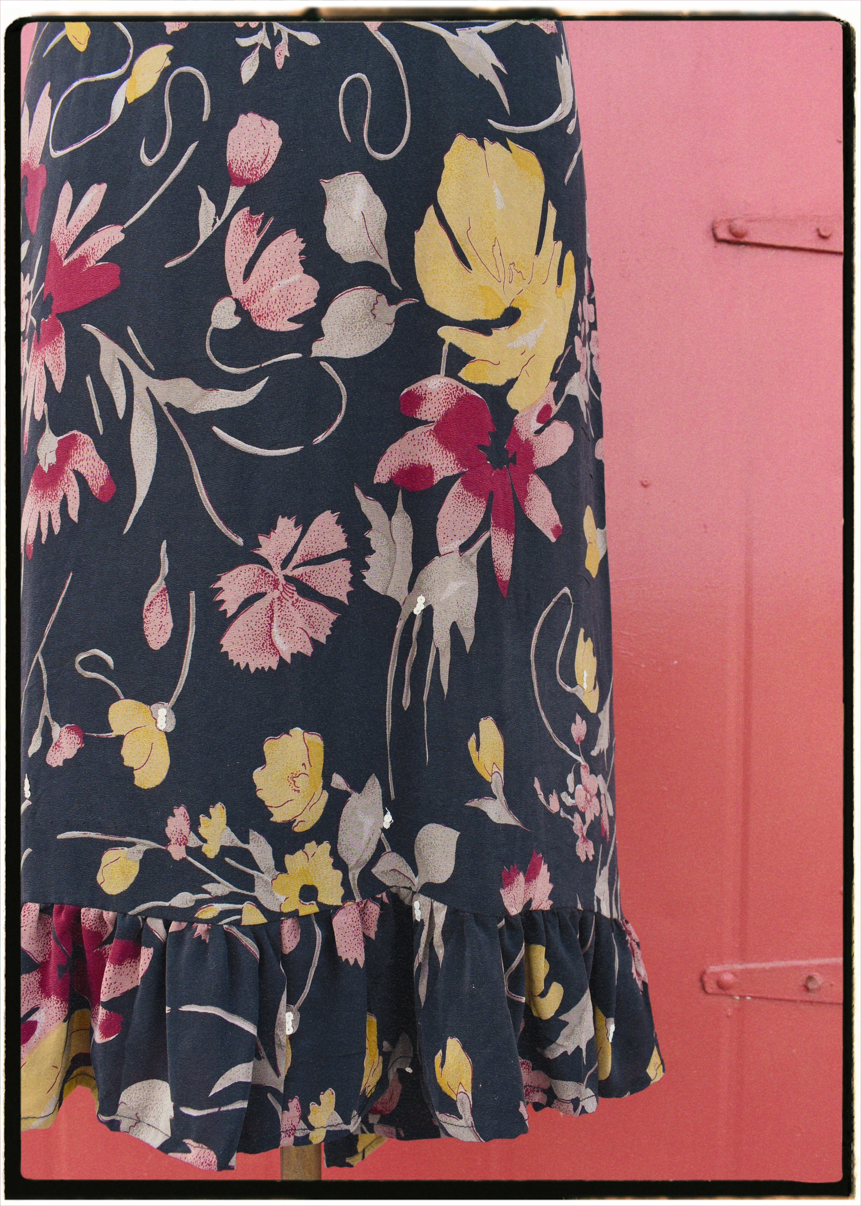 Rumex Silk Slip Dress ~ Midnight S &amp; L