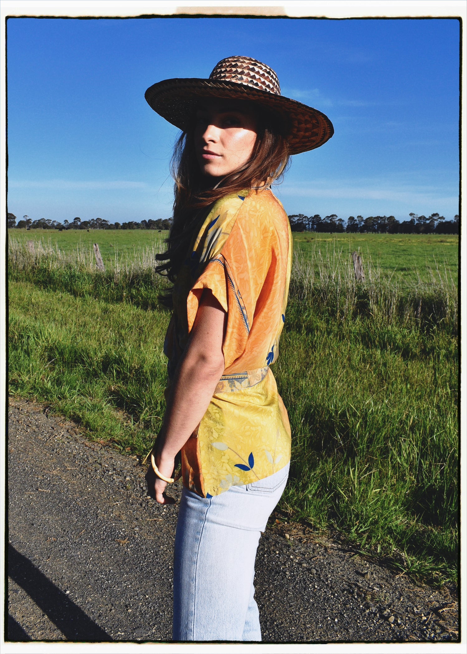 Bassia Silk Crepe Cross Tie Front Blouse ~ Celandine M