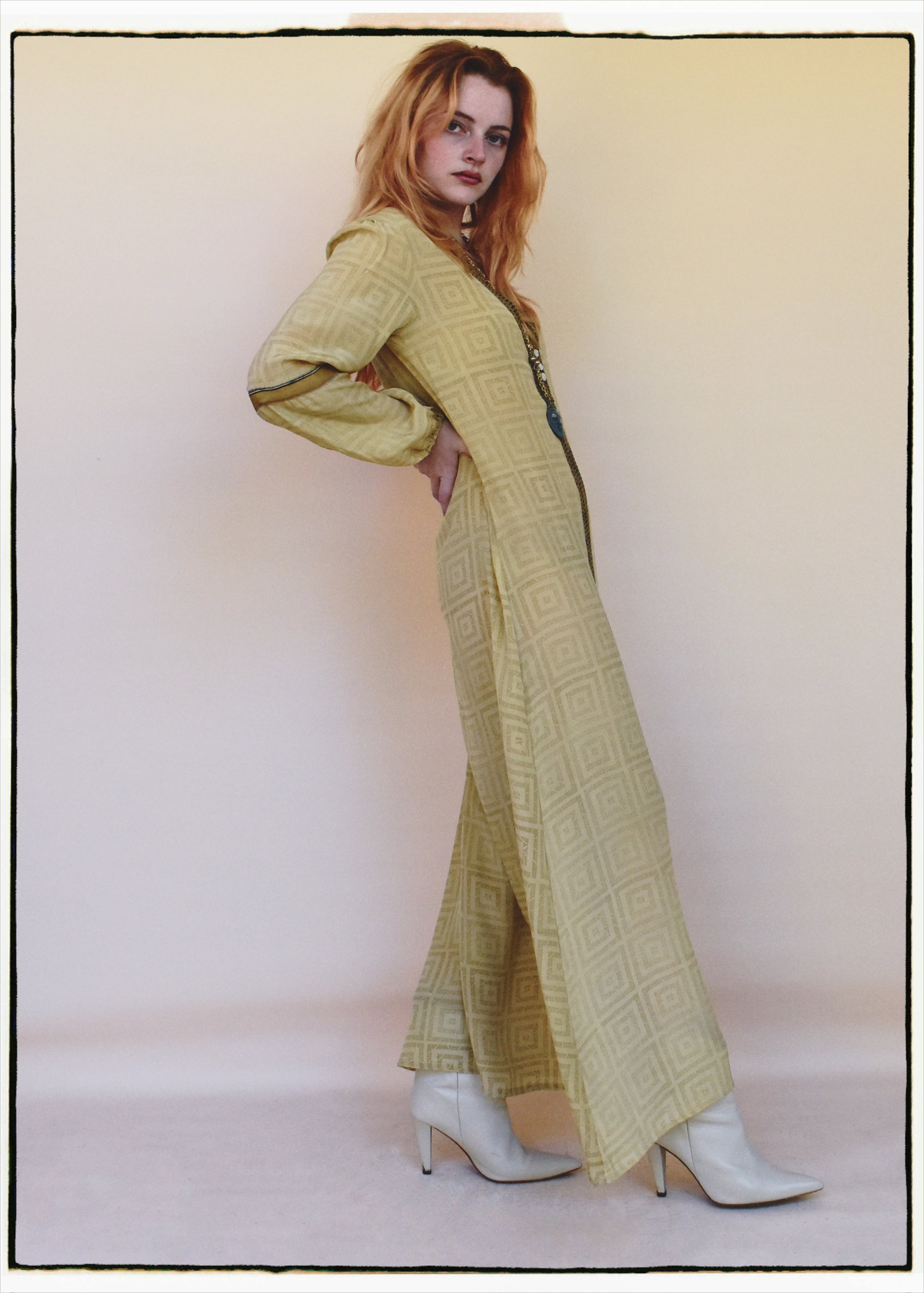 Zea Silk Crepe Kaftan Maxi Dress ~  Cleopatra XS