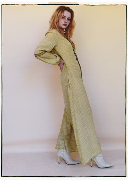 Zea Silk Crepe Kaftan Maxi Dress ~  Cleopatra XS