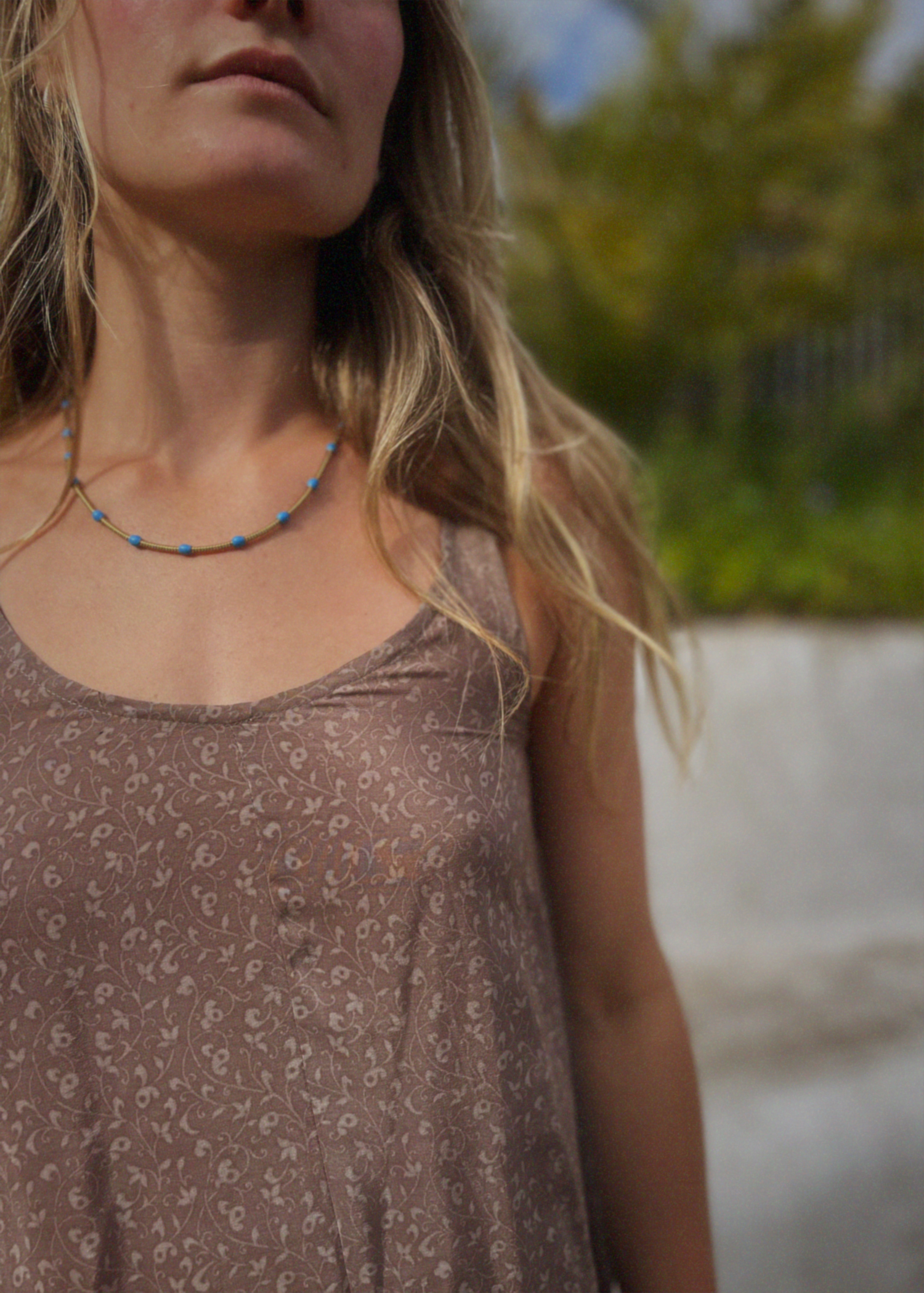 Eustoma Silk Crepe Swing Maxi Dress ~ Taupe XS