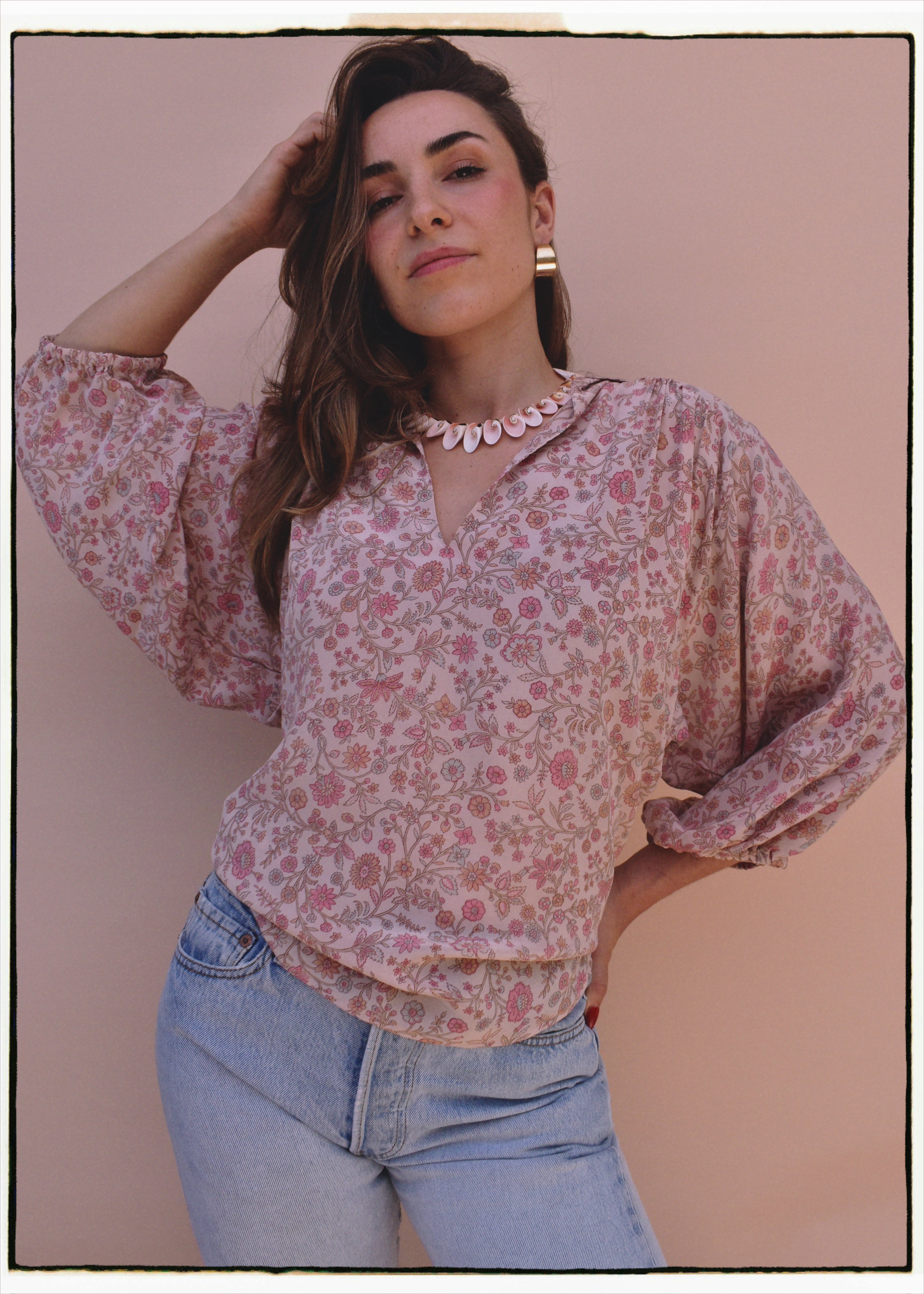 Cleome Silk Crepe Shirt ~ Scallop  XS &amp; M