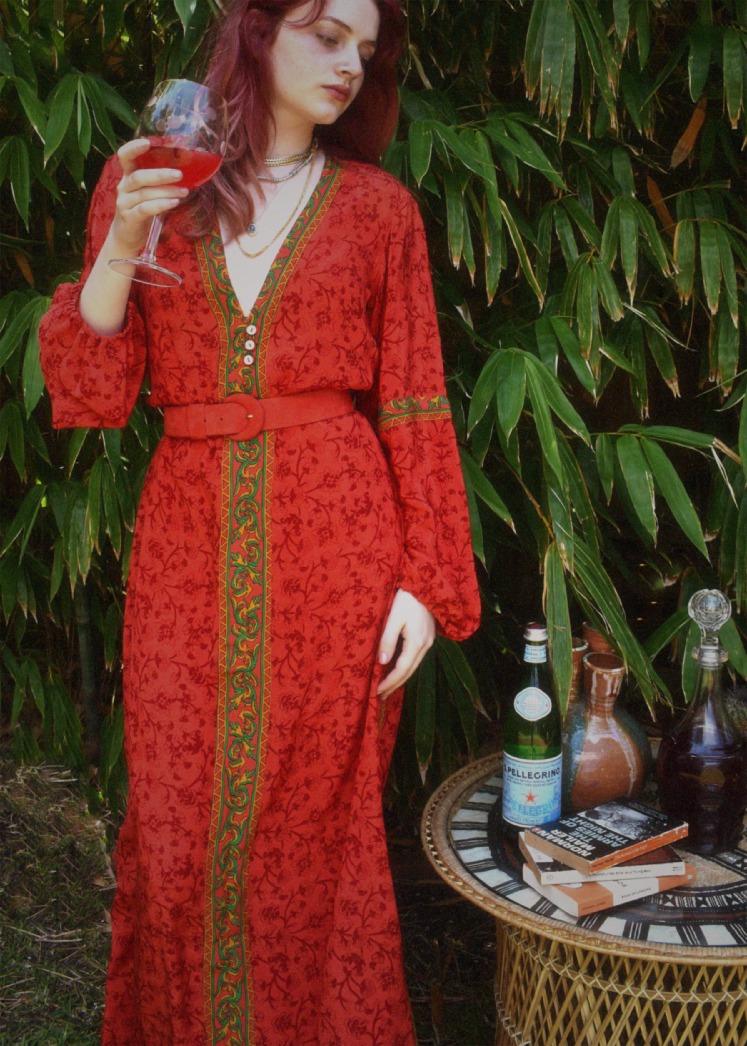 Zea Silk Crepe Kaftan Maxi Dress ~  Ibis S, M &amp; XL