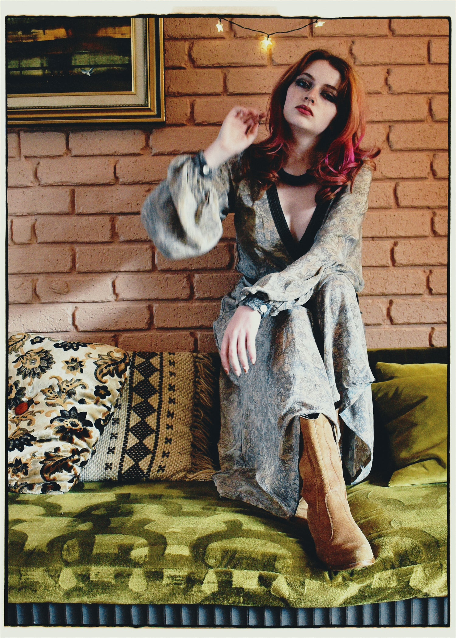 Caladium Silk Wrap Dress ~ Haze XS