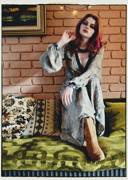 Caladium Silk Wrap Dress ~ Haze XS