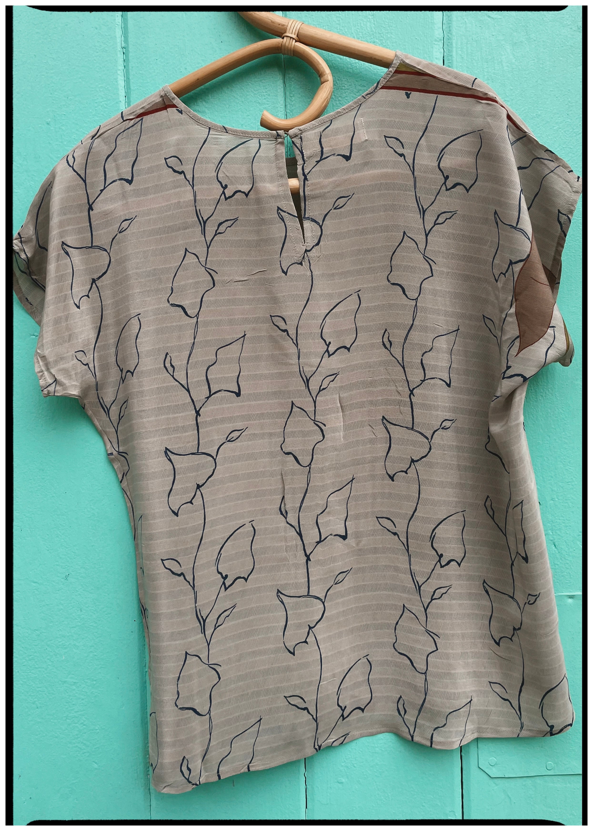 Viola Silk Crepe T-Shirt ~ Saigon XS