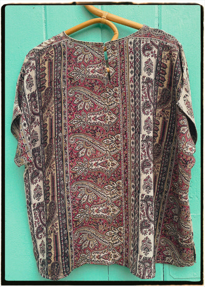 Viola Silk Crepe T-Shirt ~ Slate XL