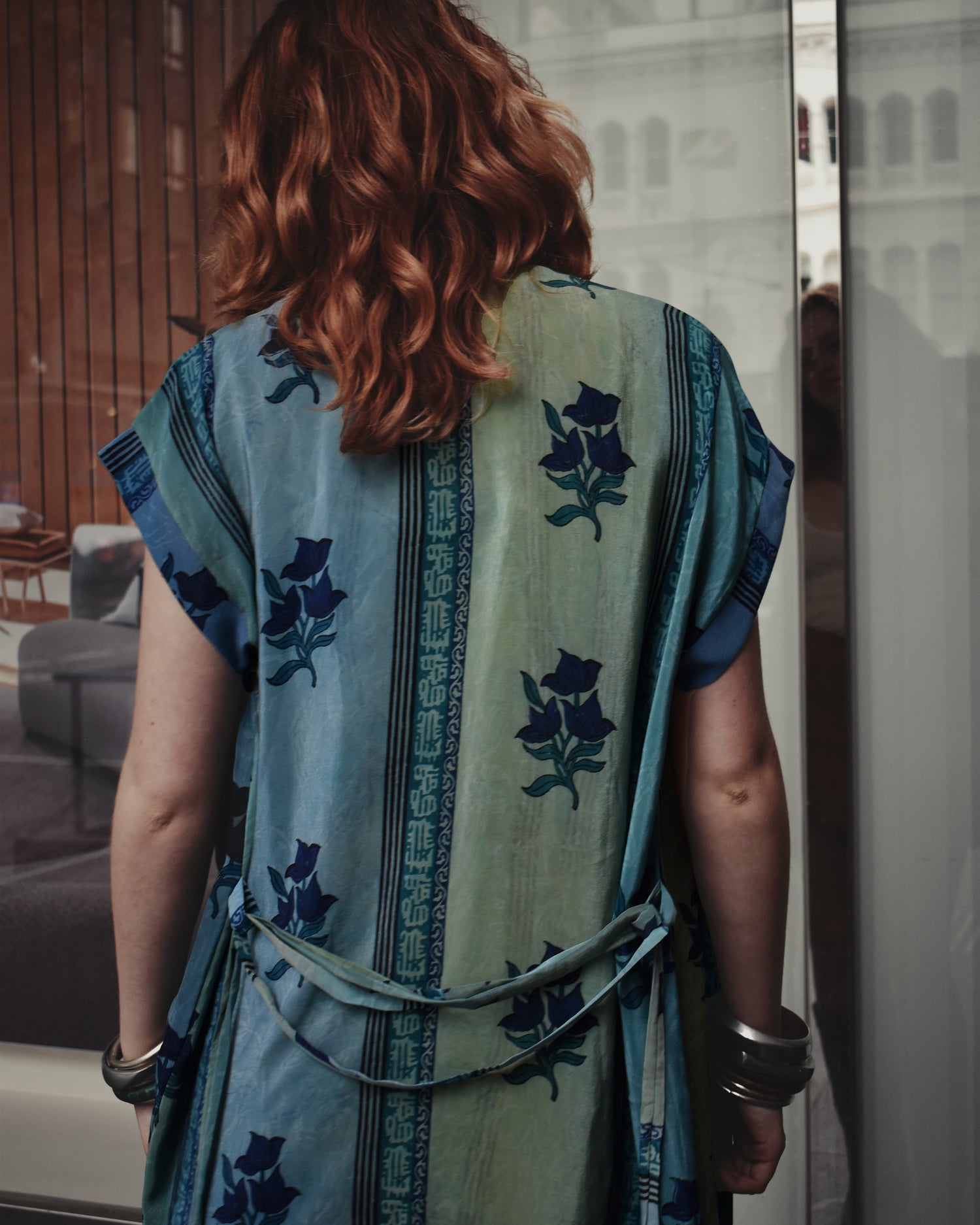 silk wrap shirt top blouse pyjama vintage bohemian repurposed saree sari boho boho-chic kimono