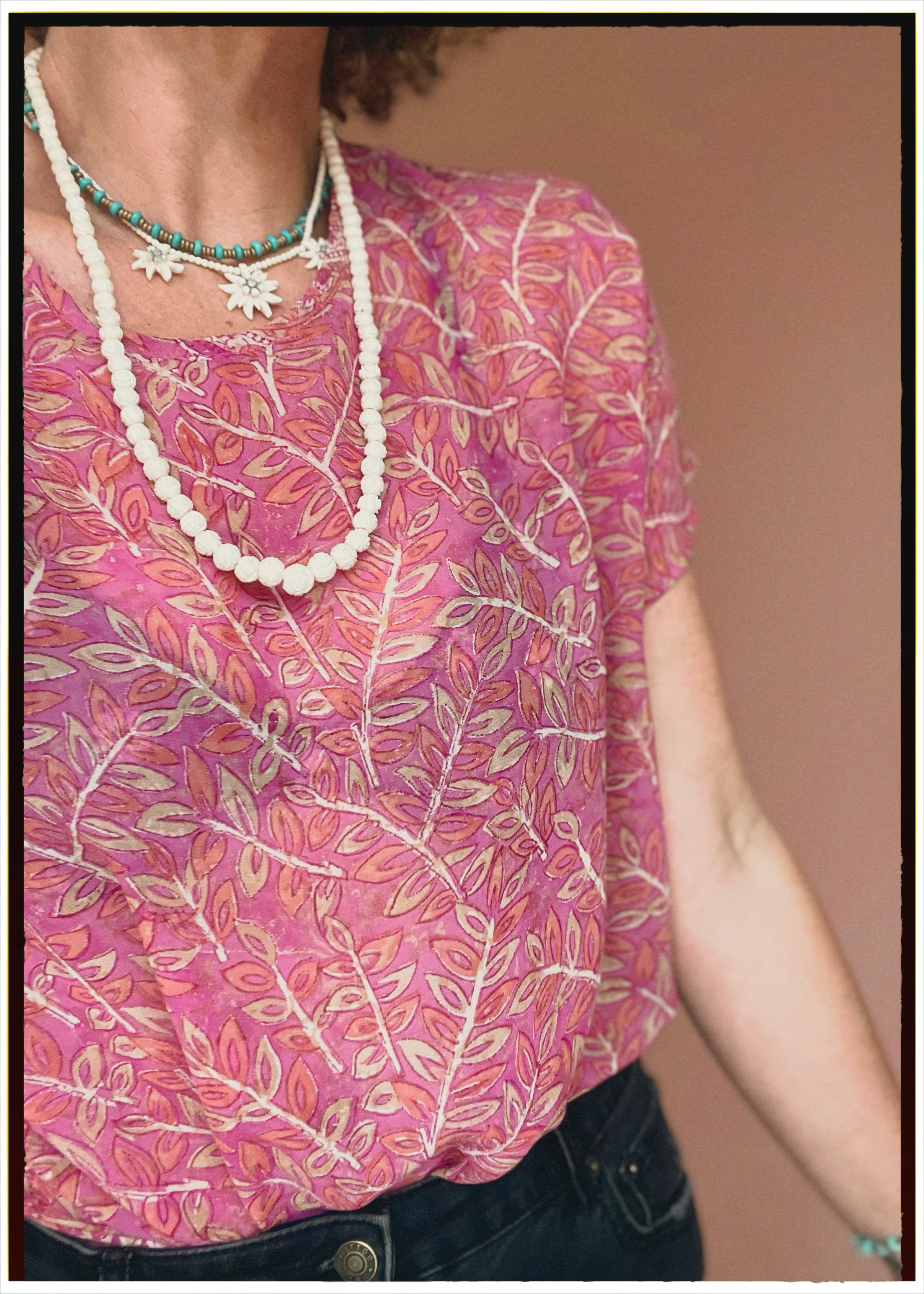 Viola Silk Crepe T-Shirt ~  Cyclamen L