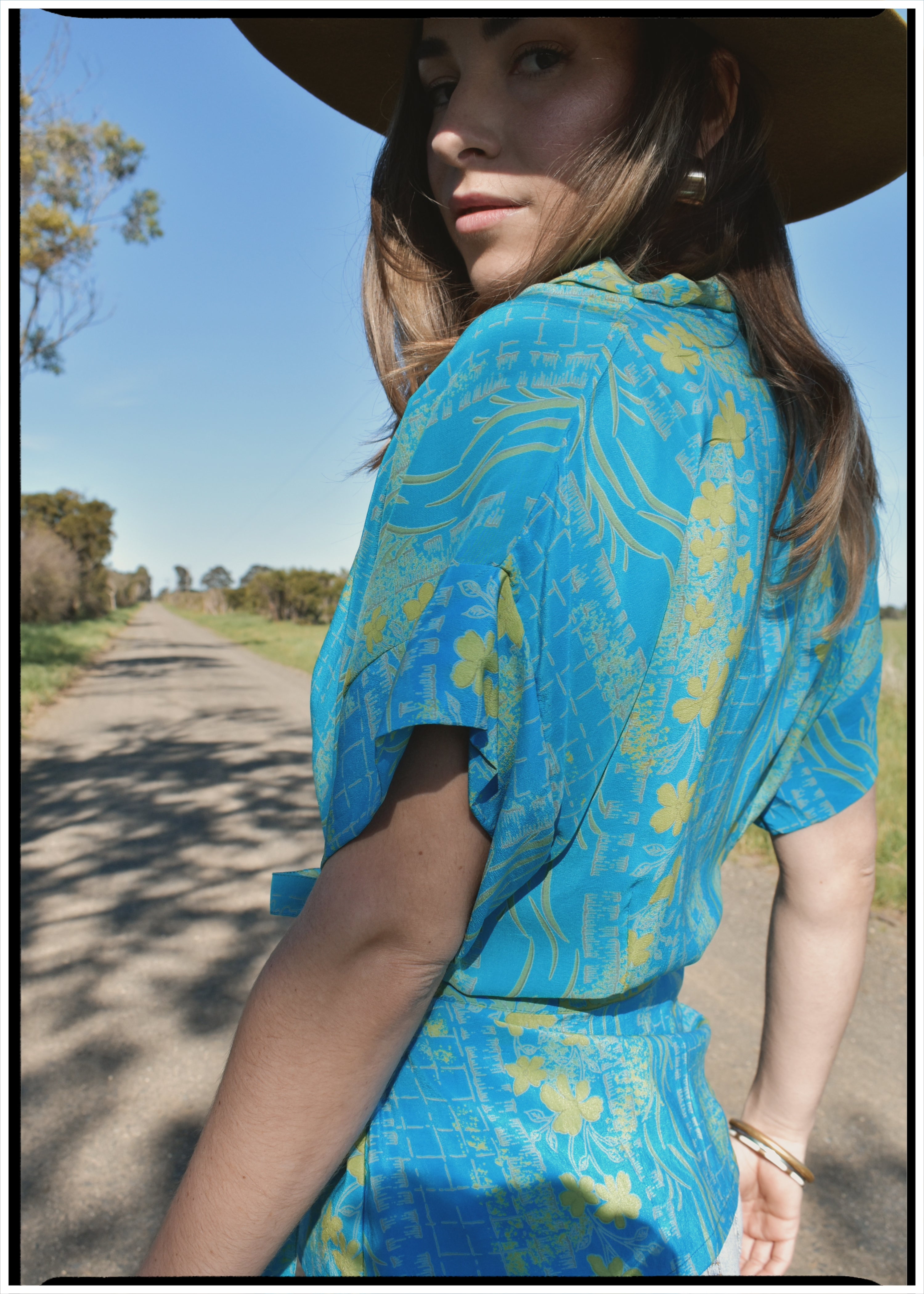 Bassia Silk Crepe Cross Tie Front Blouse ~ Breeze M