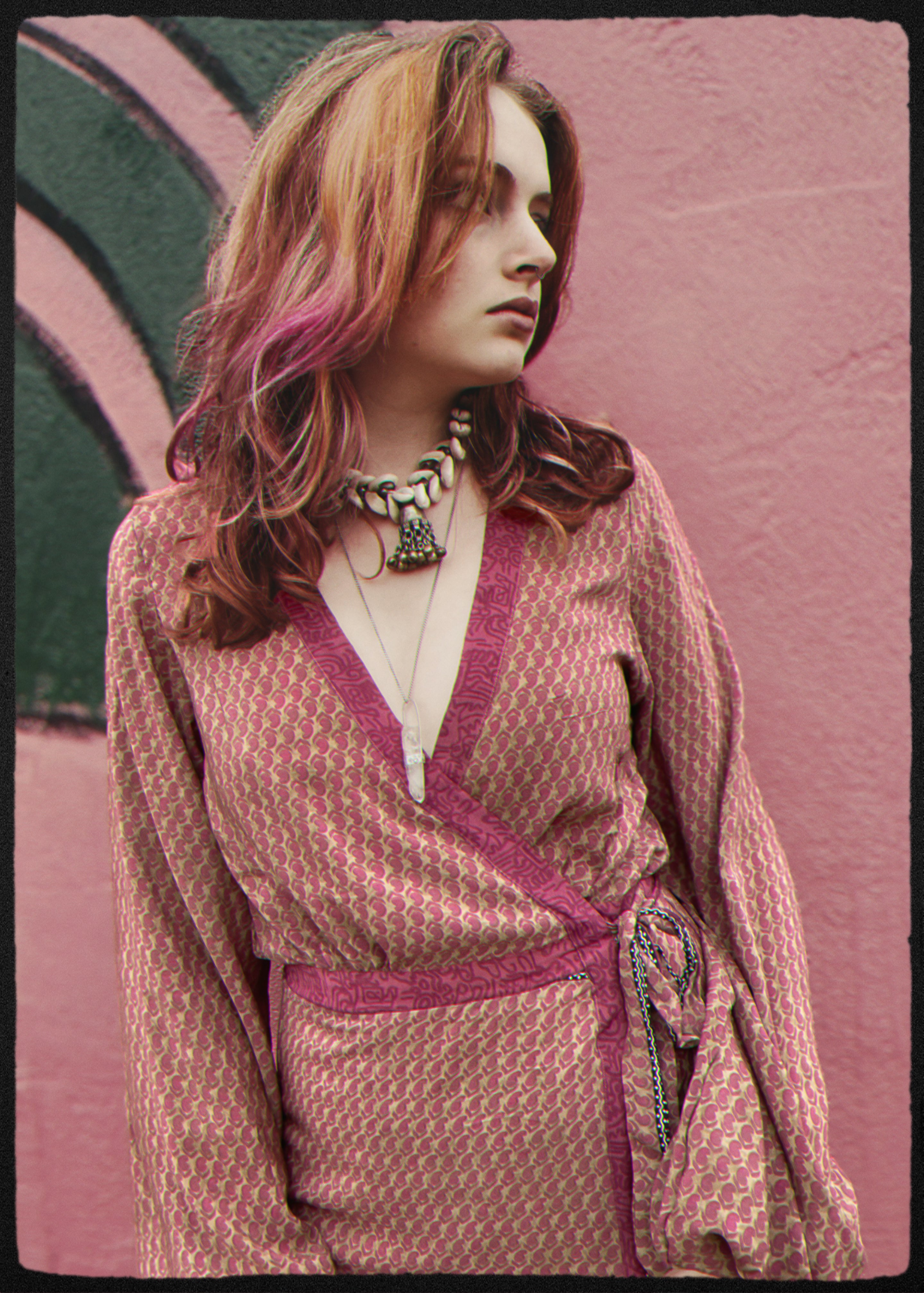 Caladium Silk Wrap Dress ~ Deco XS