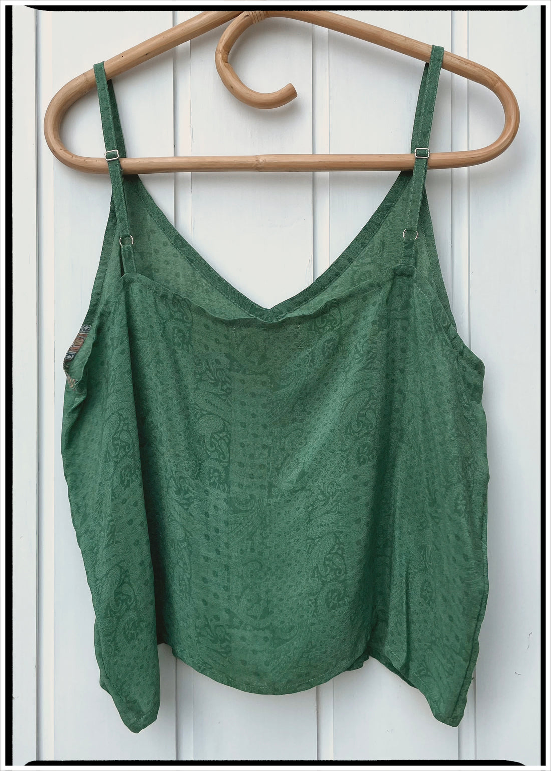 Reseda Silk Crepe Camisole Top ~ Aventurine XL