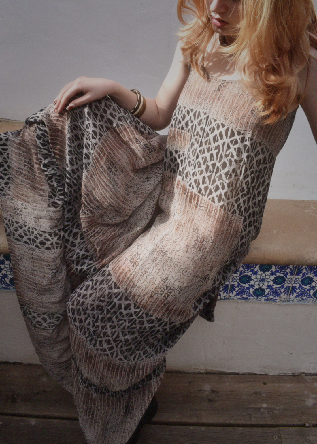 Eustoma Silk Crepe Swing Maxi Dress ~  Licorice S