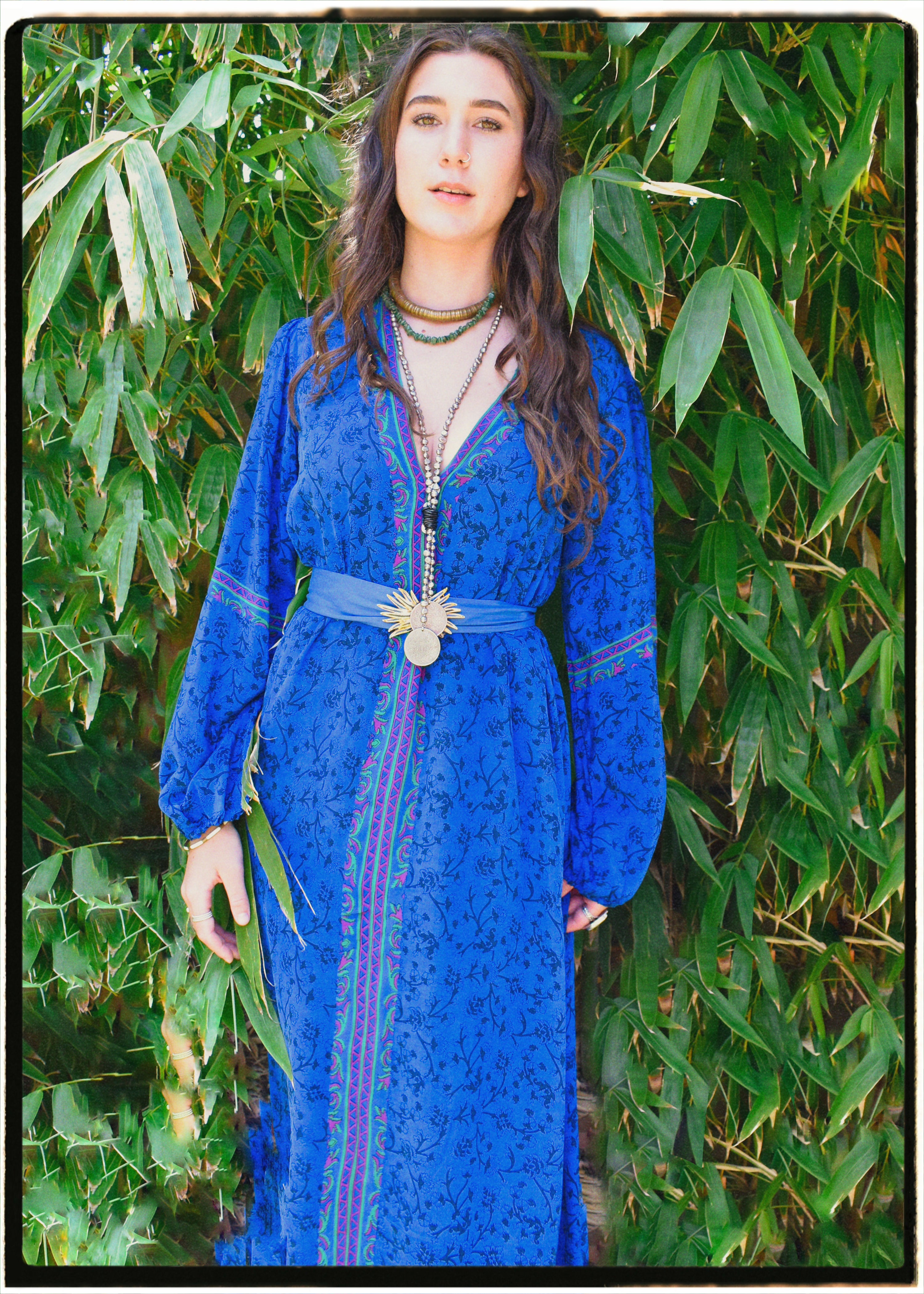 Zea Silk Crepe Kaftan Maxi Dress ~  Diva XS &amp; L &amp; XL