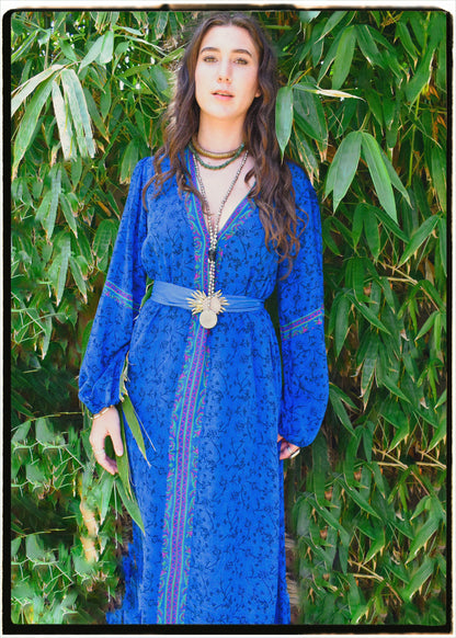 Zea Silk Crepe Kaftan Maxi Dress ~  Diva XS &amp; L &amp; XL