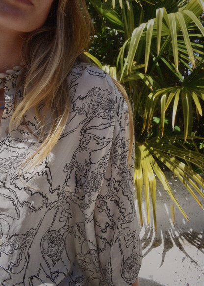 Astralagus Silk Crepe Oversized Shirt ~ Opal