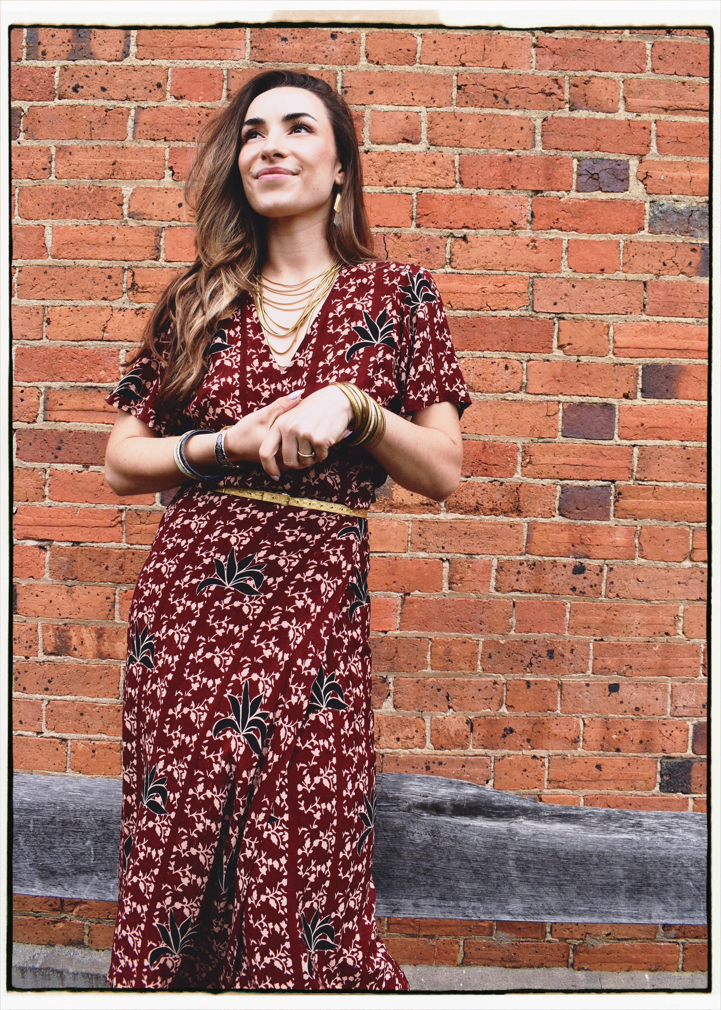 Liatris Silk Crepe Flutter Sleeve Wrap Dress ~ Cambridge L