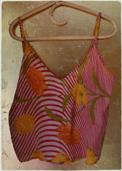 Reseda Silk Crepe Camisole Top ~ Capri M