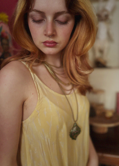 Eustoma Silk Crepe Swing Maxi Dress ~ Butter M