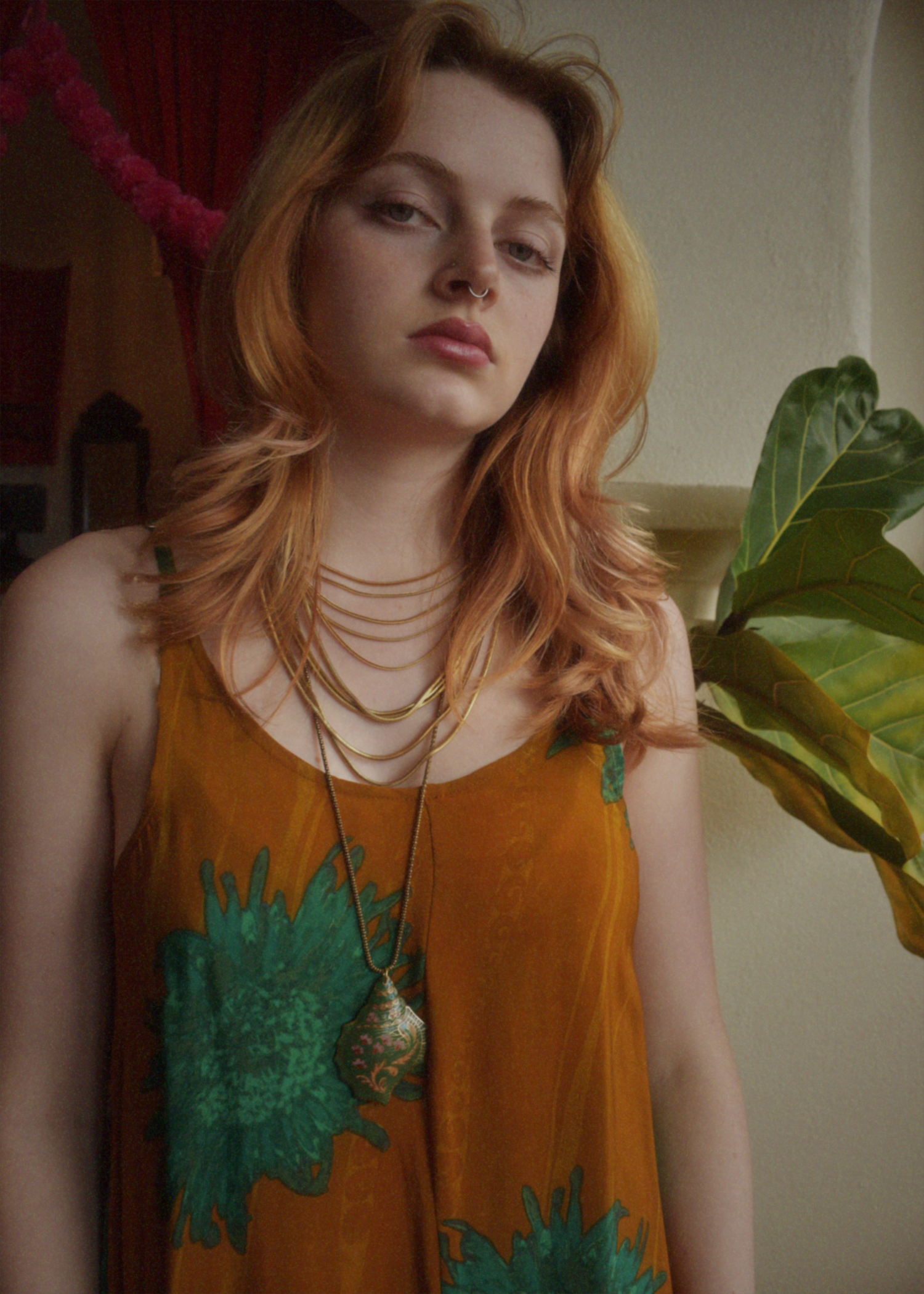 Eustoma Silk Crepe Swing Maxi Dress ~ Tawny M