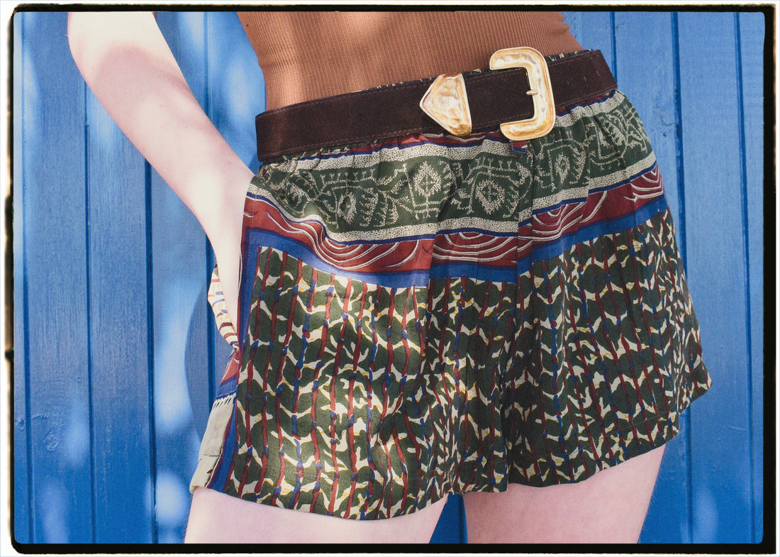 Fumaria Silk Shorts ~ Scarab M
