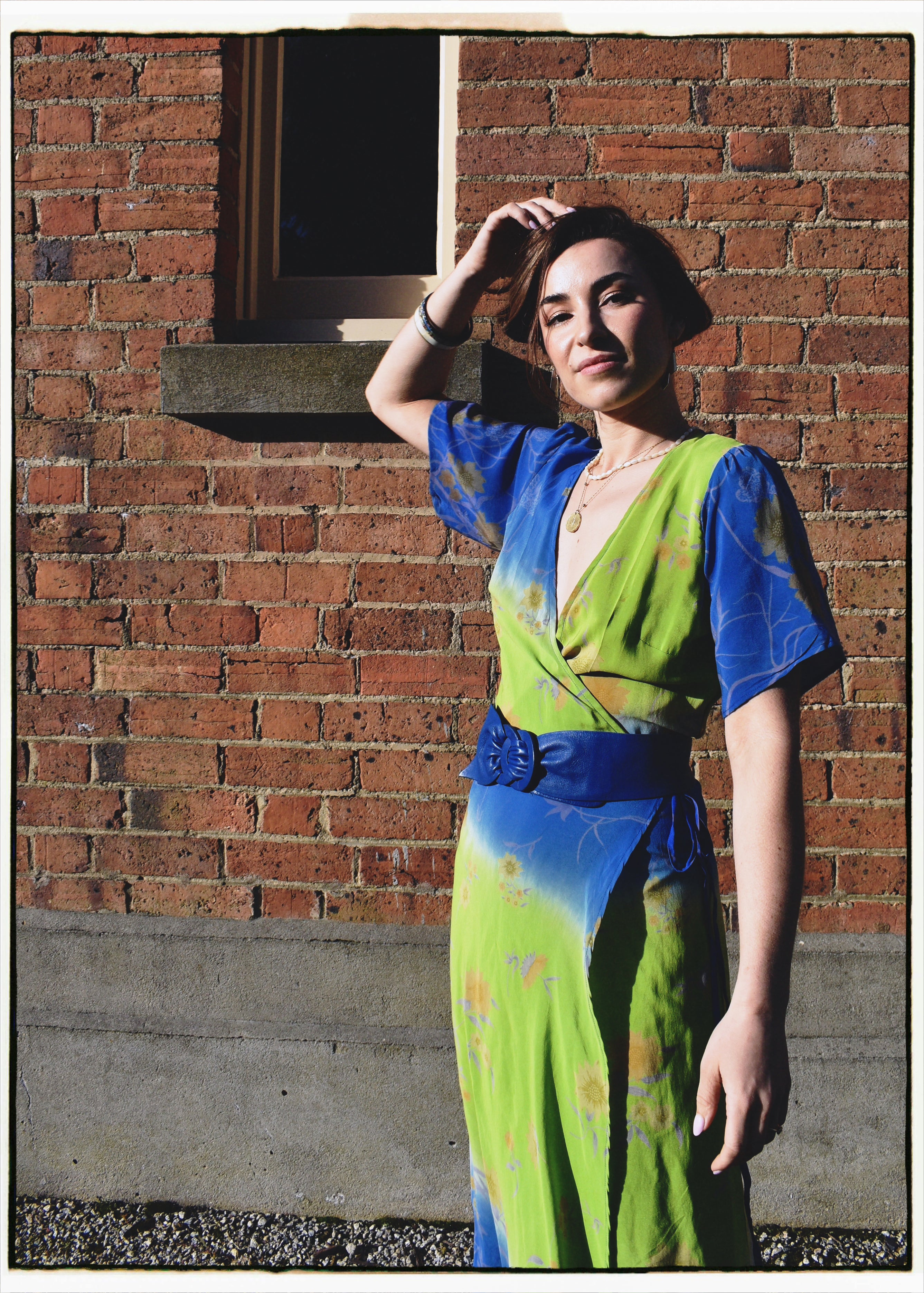 Liatris Silk Crepe Flutter Sleeve Wrap Dress ~ Piquant L
