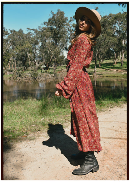 Caladium Wrap Silk Dress ~ Pompeian L