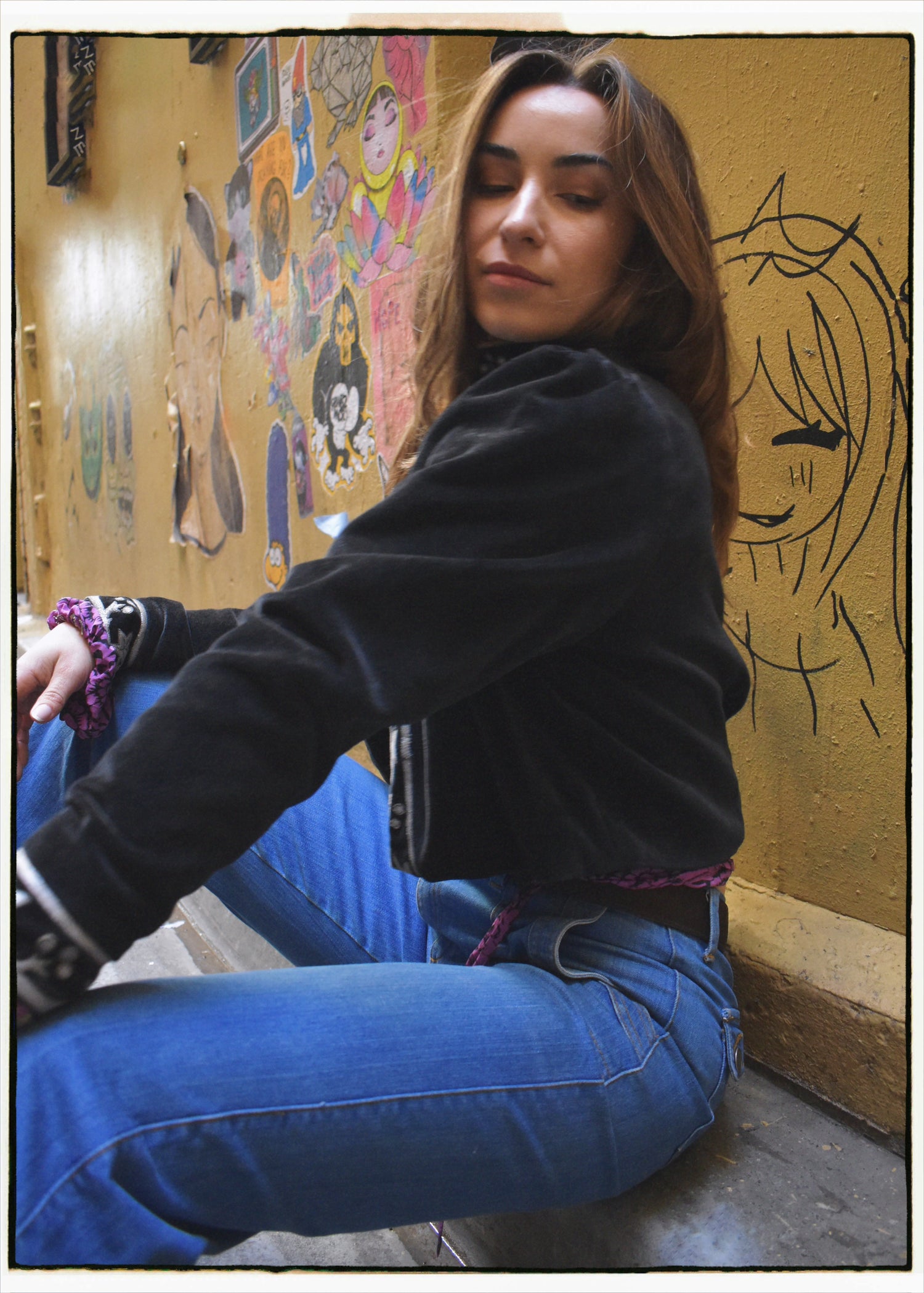 Hypoxis Velvet and Leather Applique Jacket