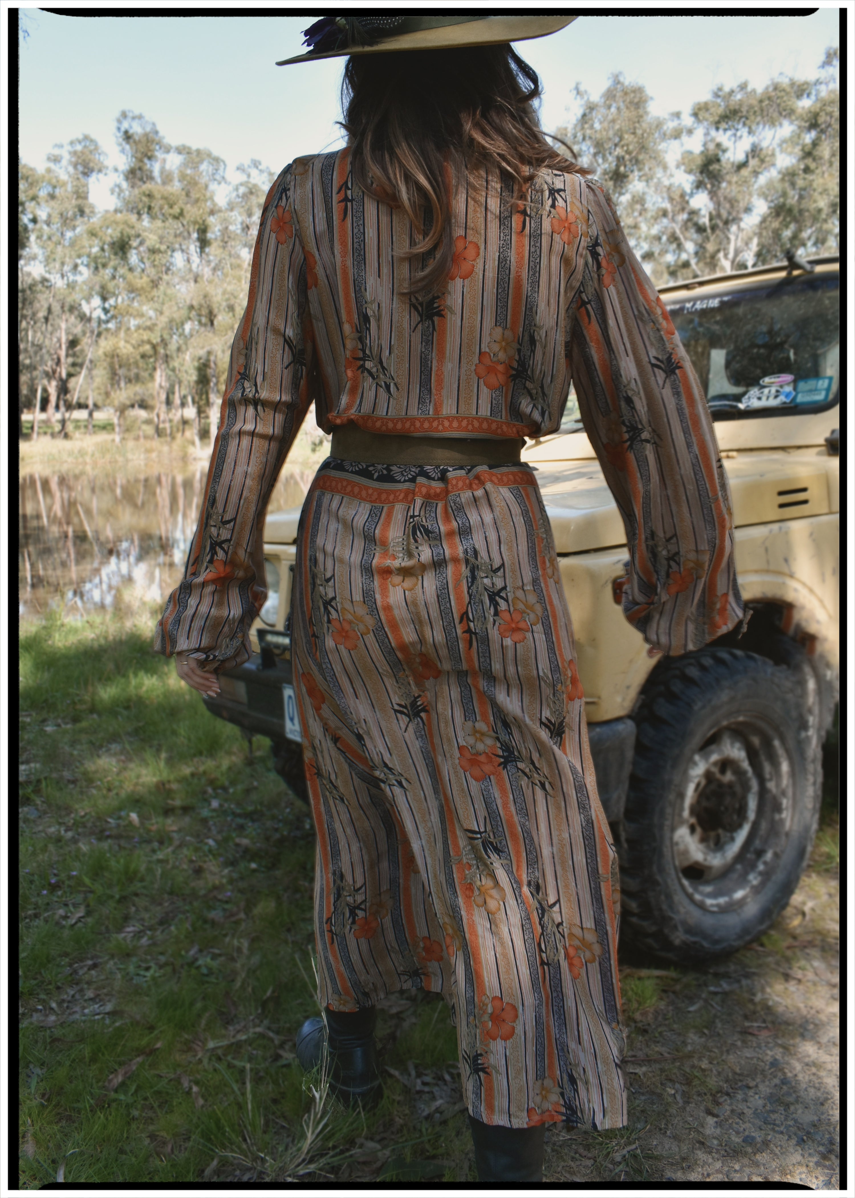 Caladium Wrap Silk Dress ~ Morel L