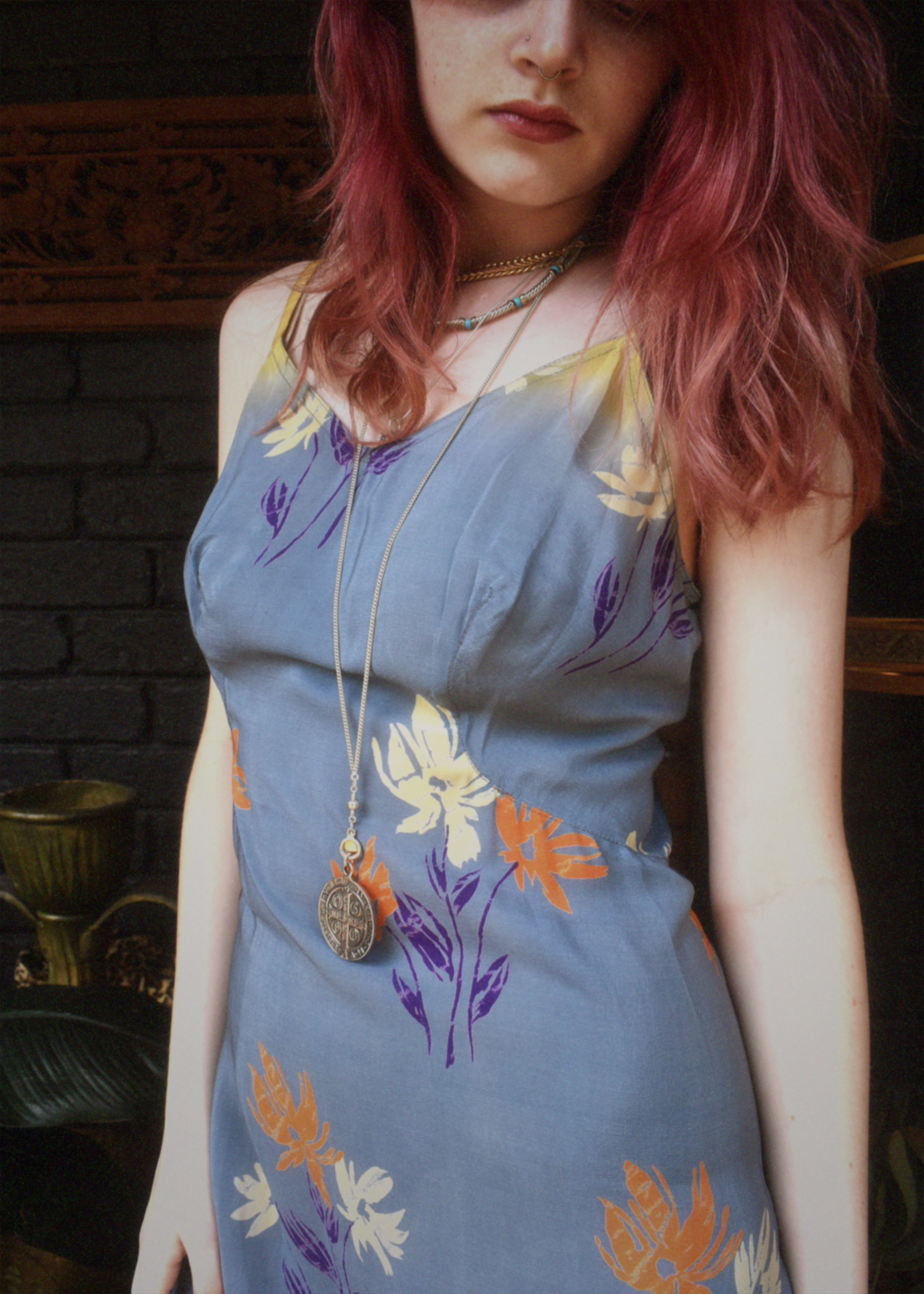 Rumex Silk Slip Dress ~ Cornflour S &amp; L