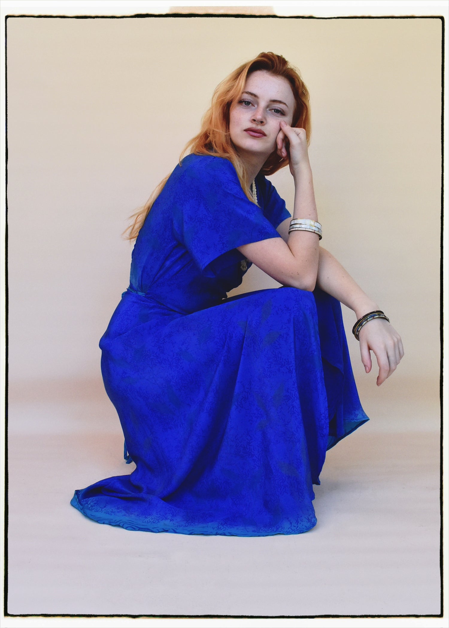 Liatris Silk Crepe Flutter Sleeve Wrap Dress ~ Icehouse M