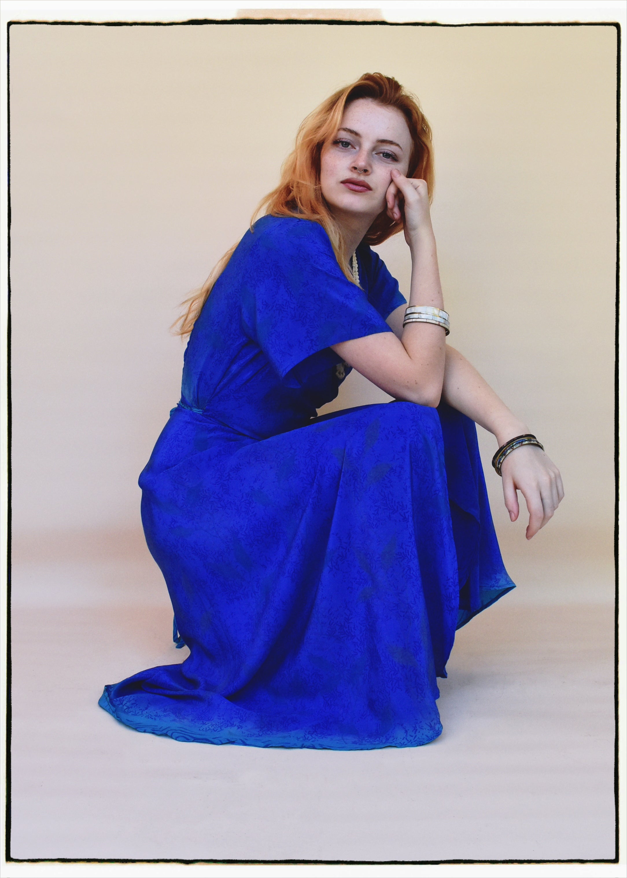 Liatris Silk Crepe Flutter Sleeve Wrap Dress ~ Icehouse M