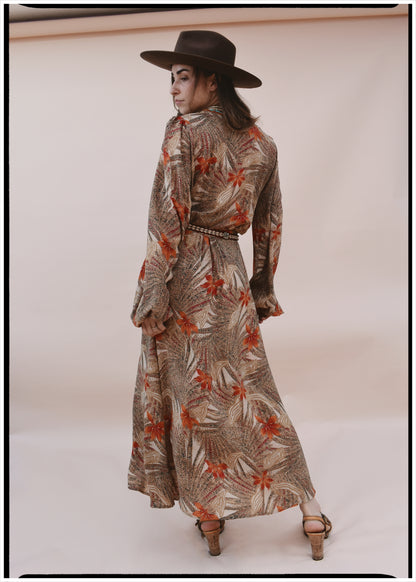 Caladium Silk Wrap Dress ~ Java S