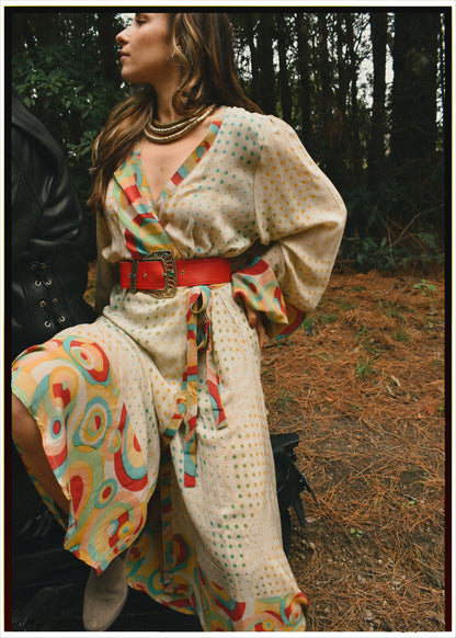 Caladium Wrap Silk Dress ~ Haute XL