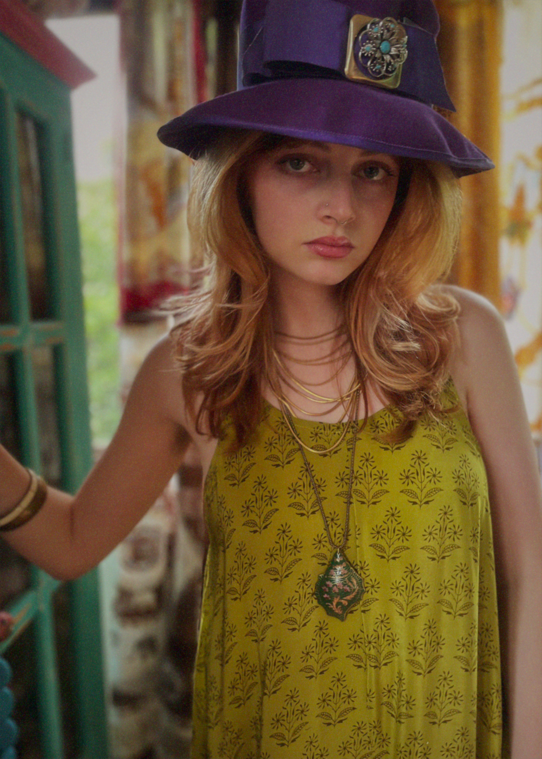 Eustoma Silk Crepe Swing Maxi Dress ~ Irish Moss XL