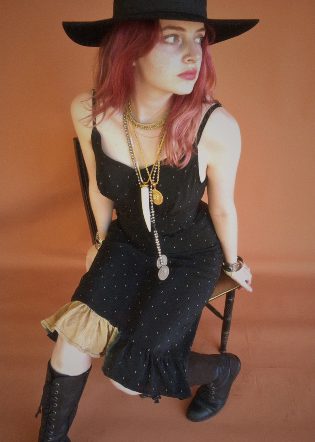 Rumex Silk Slip Dress ~ Indigo S