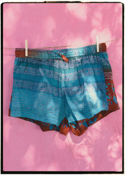 Fumaria Silk Shorts ~ Rust L