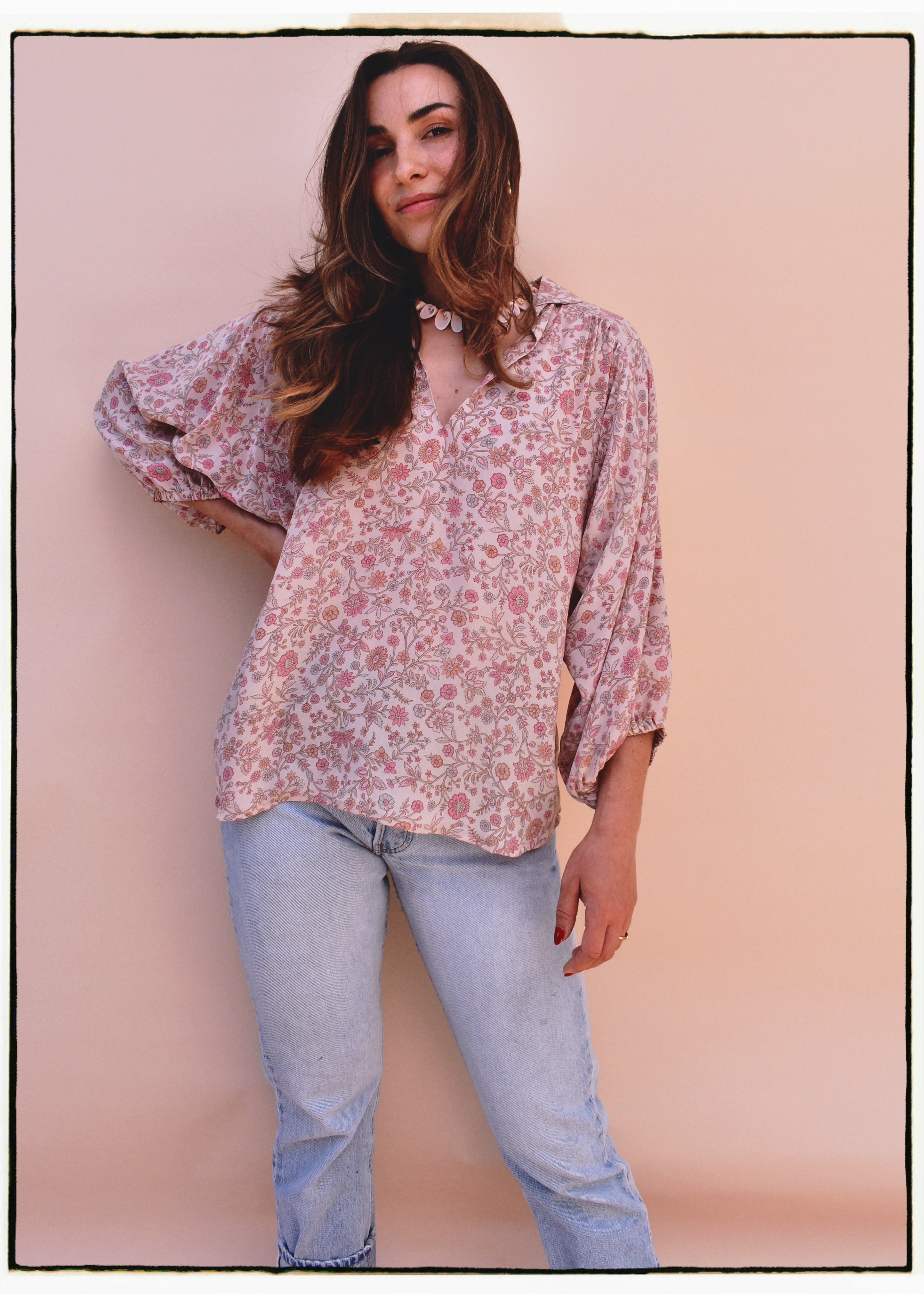 Cleome Silk Crepe Shirt ~ Scallop  XS &amp; M