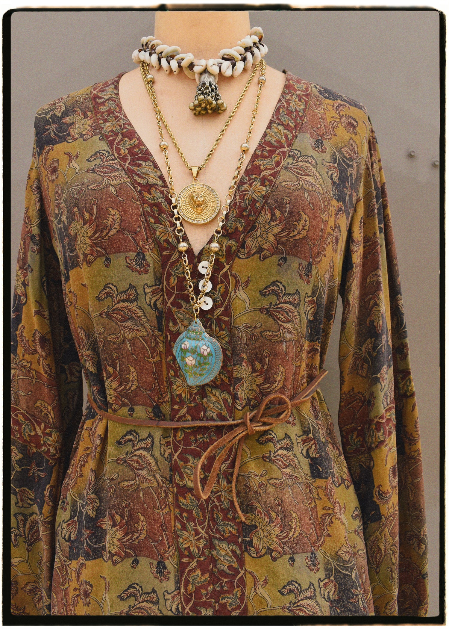 Zea Silk Crepe Kaftan Maxi Dress ~ Sequoia S