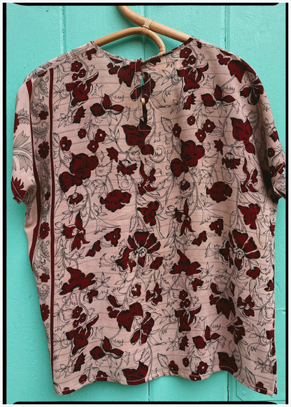Viola Silk Crepe T-Shirt ~ Rosa M