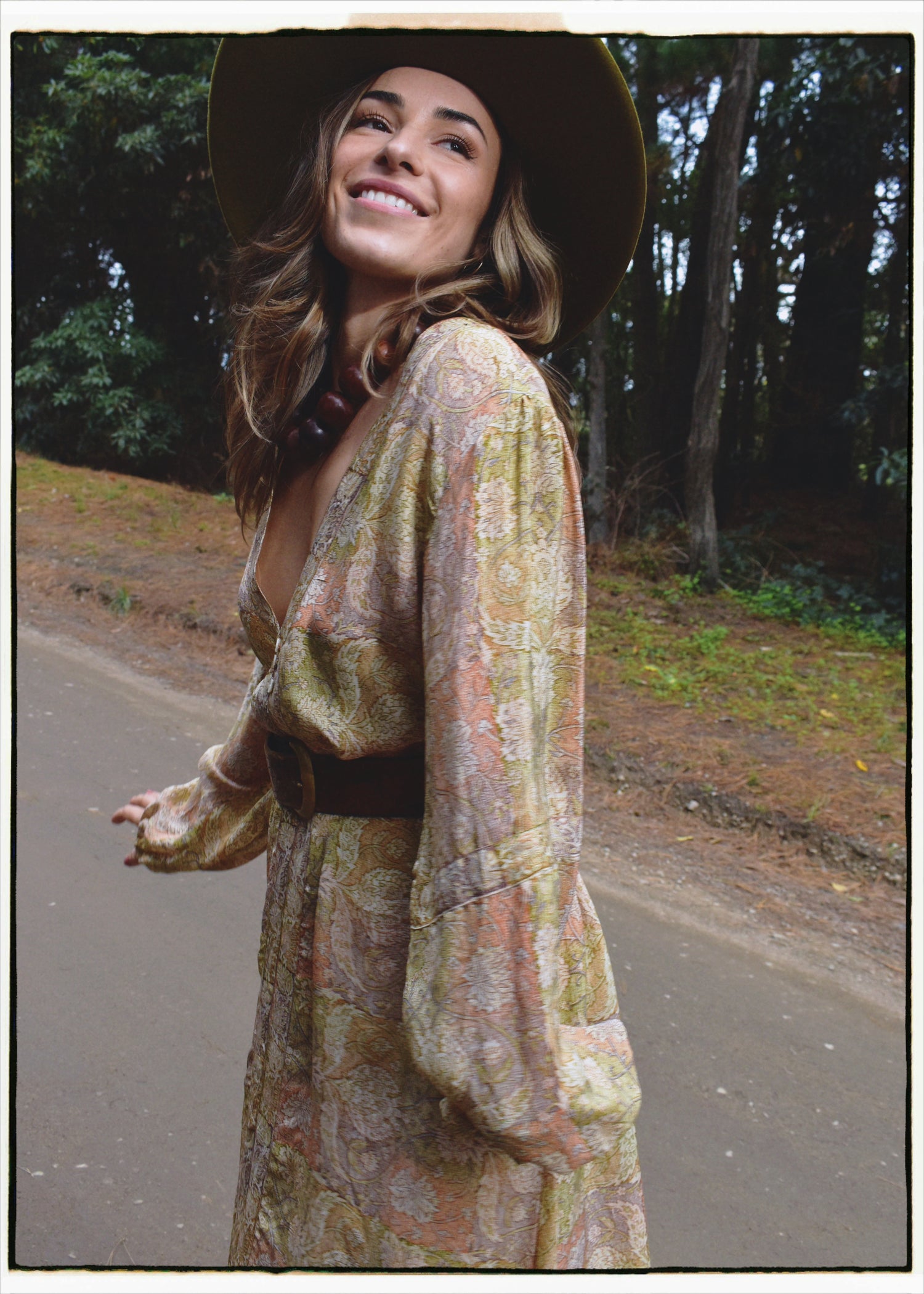 Zea Silk Crepe Kaftan Maxi Dress ~  Nomad XL