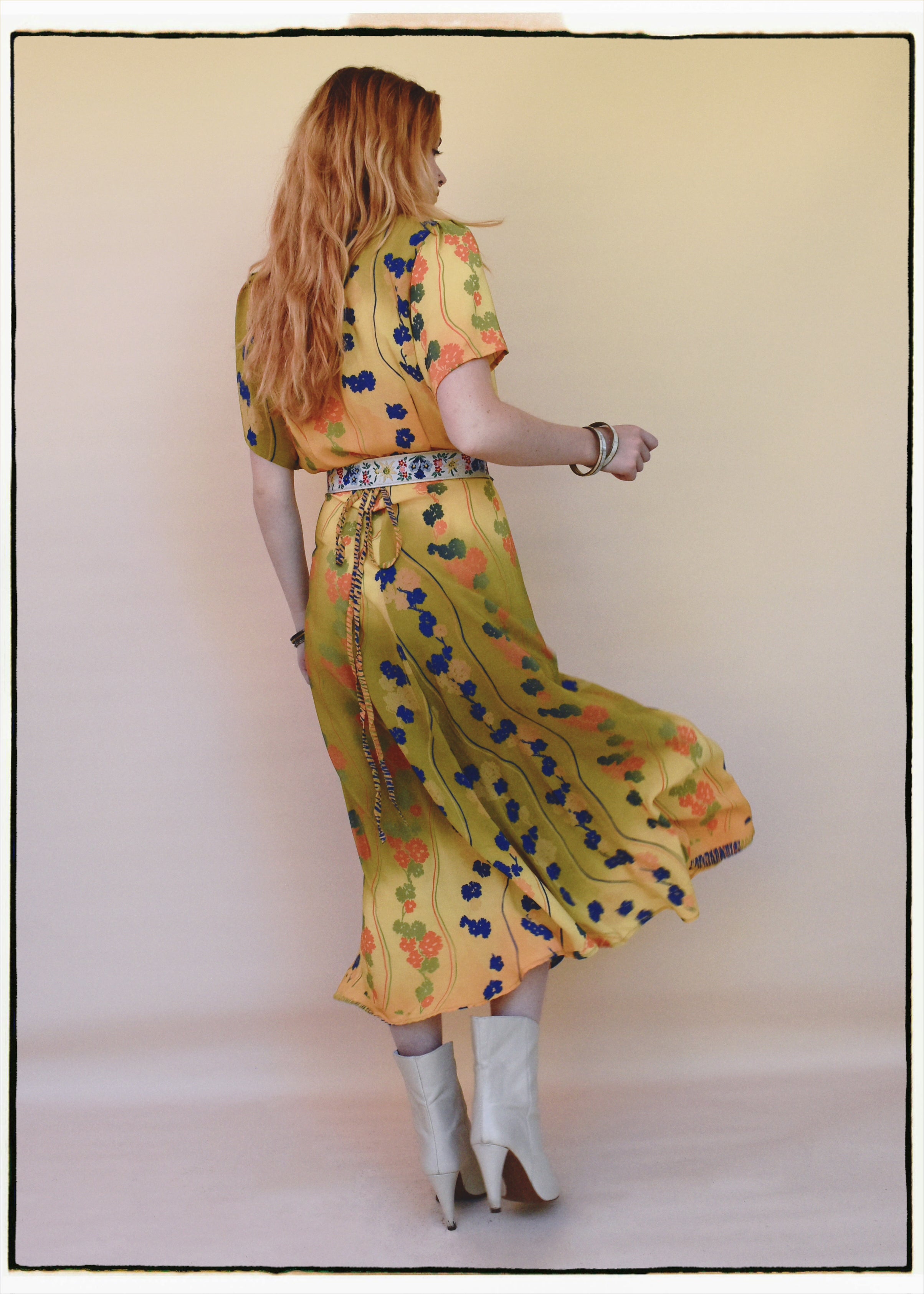 Liatris Silk Crepe Flutter Sleeve Wrap Dress ~ Ceylon L