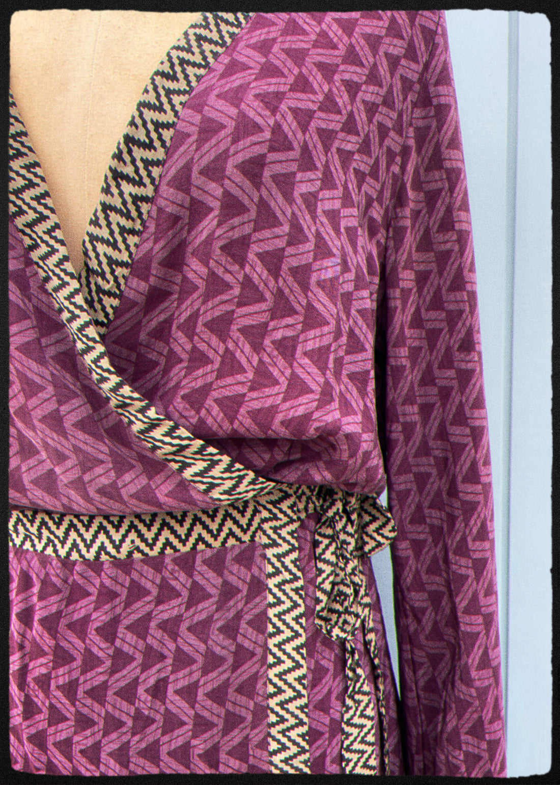 Caladium Wrap Silk Dress ~ Sapphire L