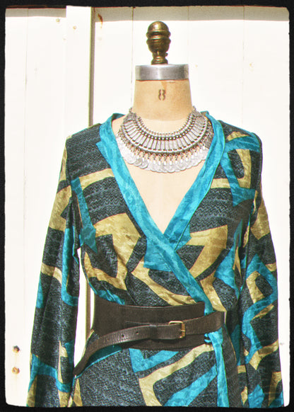 Caladium Silk Wrap Dress ~ Navigate XS