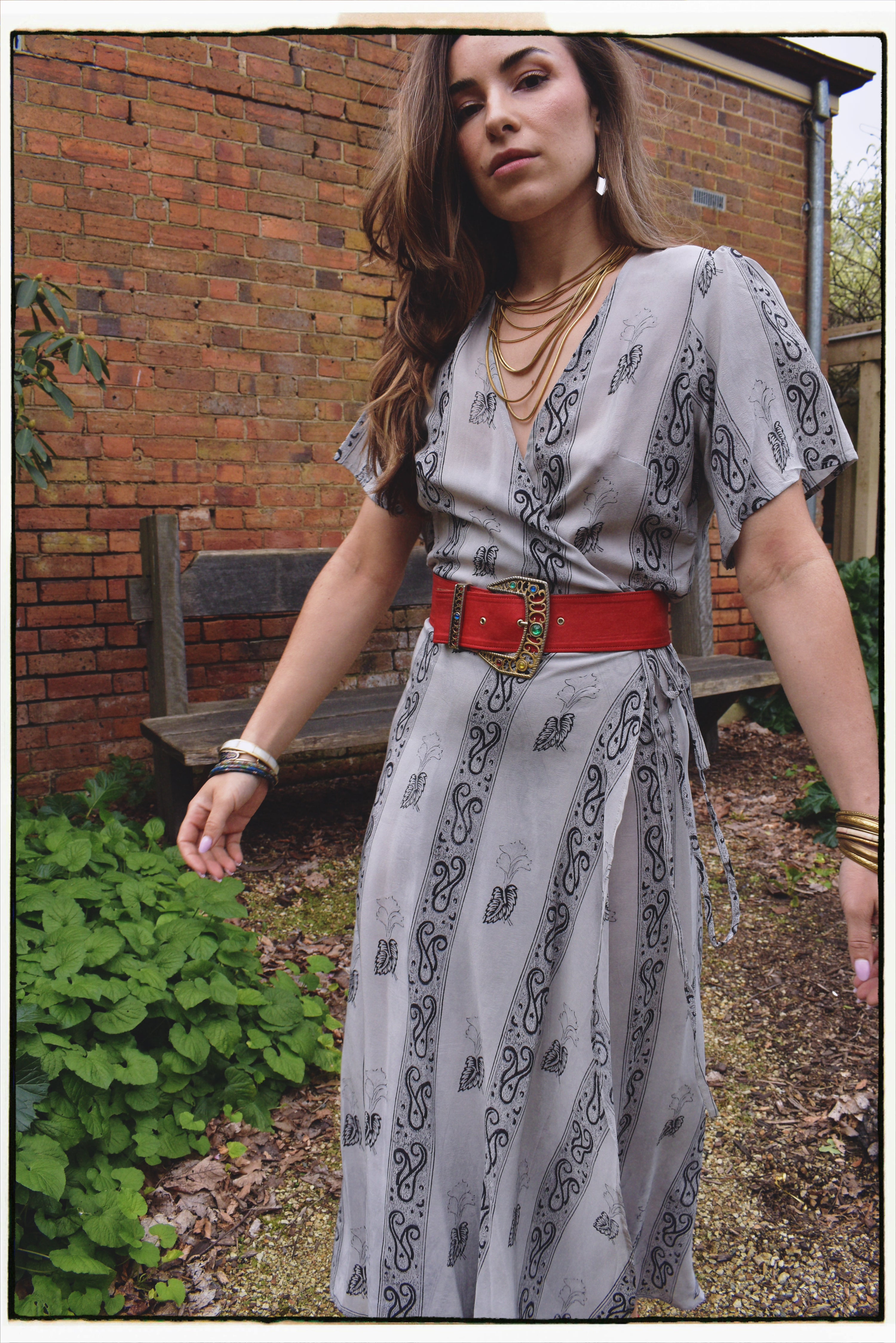 Liatris Silk Crepe Flutter Sleeve Wrap Dress ~ Nimbus M