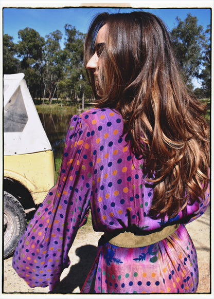 Caladium Wrap Silk Dress ~ Tweed XL